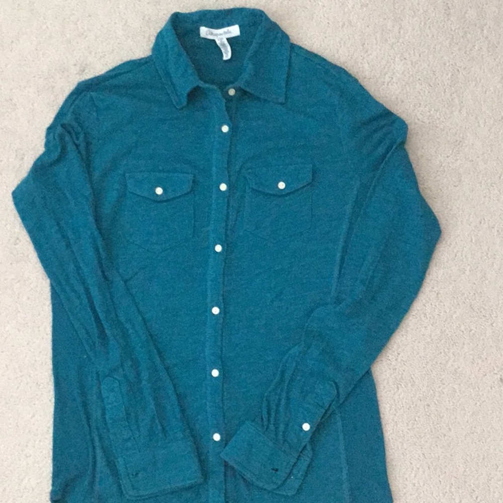 AEROPOSTALE button down shirt jersey blouse - size XS